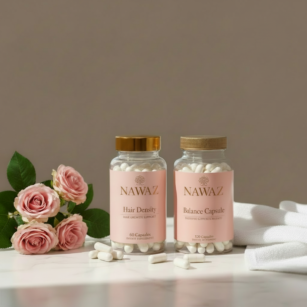 NAWAZ Wellness Duo – Hair Density + Balance Capsule Bundle – Hair Growth Support & Digestive Balance Support